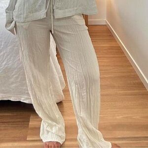 H&M cream Wide-Leg Trousers – Size XS